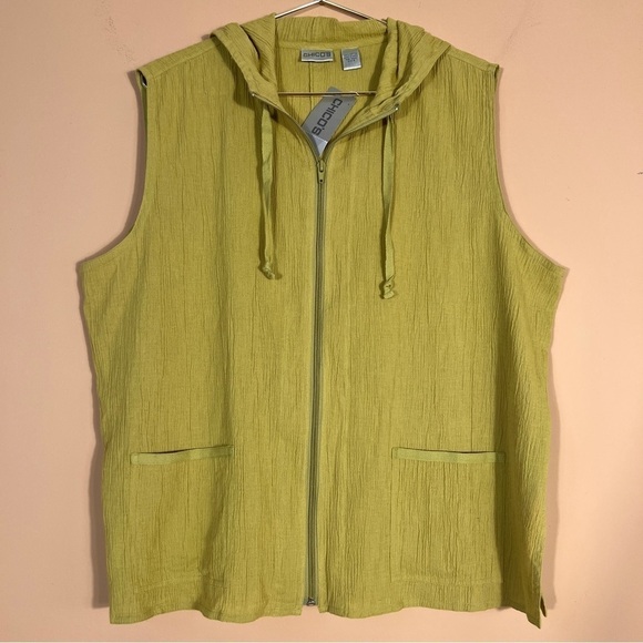 CHICO’S Gauze Zona sleeveless Hood Jacket. NWT - Picture 1 of 10